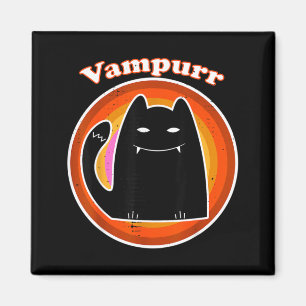 Halloween Vampire Black Kitten Dracula Vampurr Cat Magnet