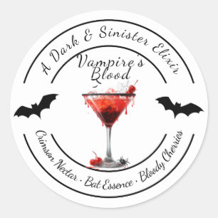 Halloween   Vampire Blood Cocktail   Spooky Drink  Classic Round Sticker