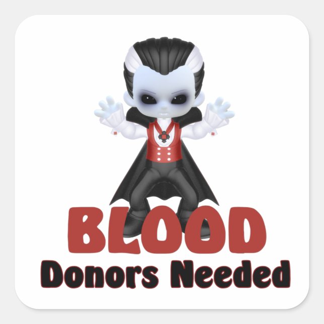 Halloween Vampire Blood Donors Needed Square Sticker (Front)