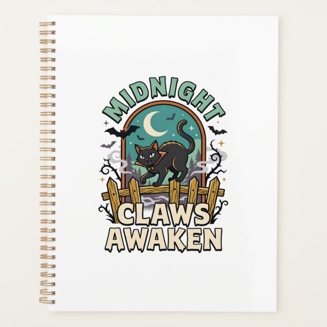 Halloween Vampire Cat Midnight Mischief Planner (Front)