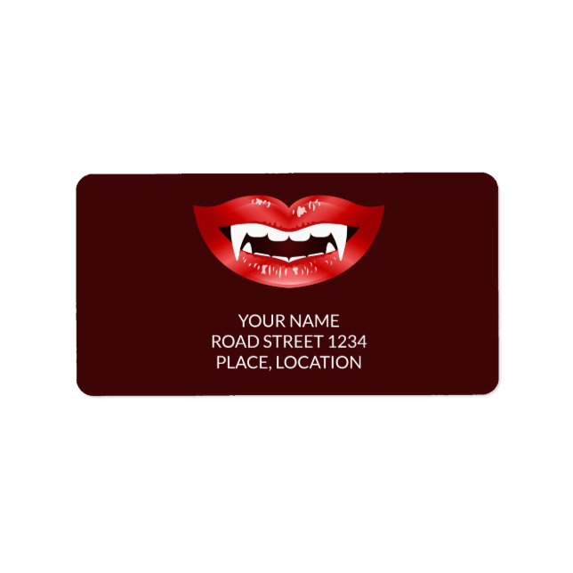 Halloween Vampire Mouth And Custom Text Label (Front)