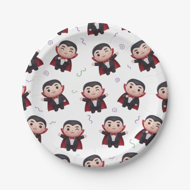 HALLOWEEN VAMPIRE PAPER PLATE (Front)