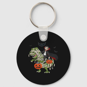 Halloween Vampire Riding T Rex Fun Boys Girls Kids Key Ring