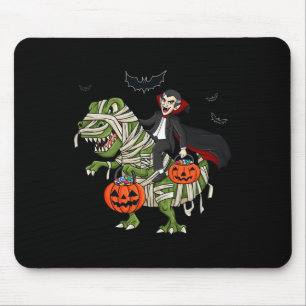 Halloween Vampire Riding T Rex Fun Boys Girls Kids Mouse Pad