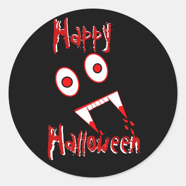 Halloween Vampire teeth Classic Round Sticker (Front)