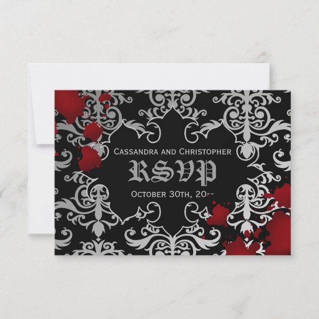 Halloween vampire theme wedding RSVP (Front)