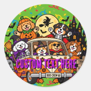 Halloween vampire witch skeleton Dogs Custom Classic Round Sticker