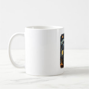 Halloween Van Gogh Starry Night Black Cat Pumpkins Coffee Mug