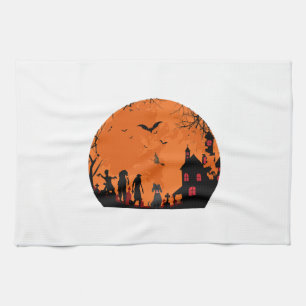 halloween vector        tea towel