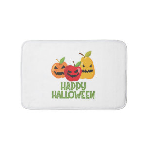 Halloween Vegan Happy Halloween Pumpkin Vegetarian Bath Mat