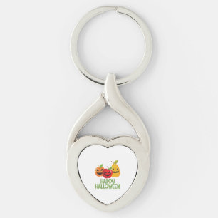 Halloween Vegan Happy Halloween Pumpkin Vegetarian Key Ring