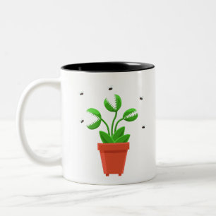 halloween venus fly trap Two-Tone coffee mug