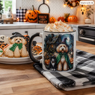 Halloween Vibe Doodle Dog & Cat Holiday Combo Mug