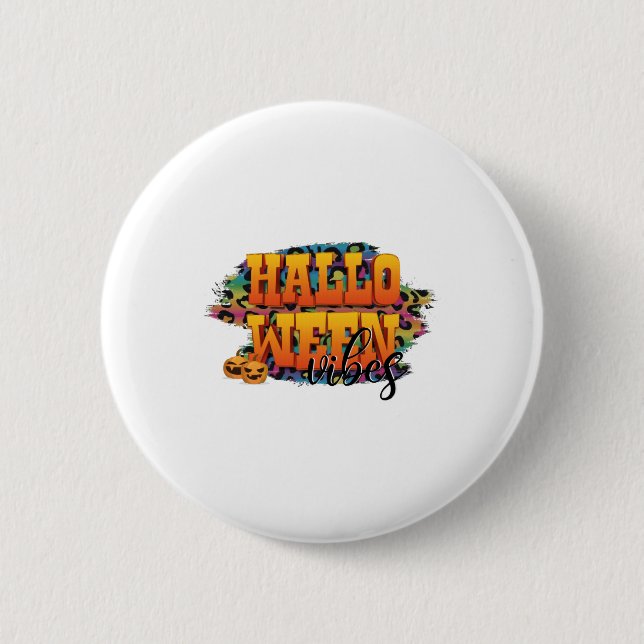 Halloween vibes   6 cm round badge (Front)