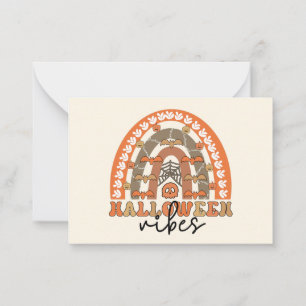 Halloween Vibes Boho Rainbow Fall Halloween Card