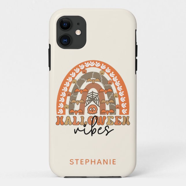 Halloween Vibes Boho Rainbow Fall Halloween Custom Case-Mate iPhone Case (Back)