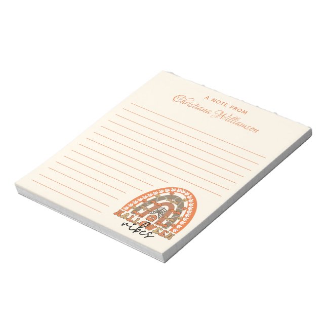 Halloween Vibes Boho Rainbow Fall Halloween Notepad (Rotated)