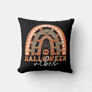 Halloween Vibes Boho Rainbow Fall Spooky Cushion