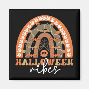 Halloween Vibes Boho Rainbow Fall Spooky Magnet