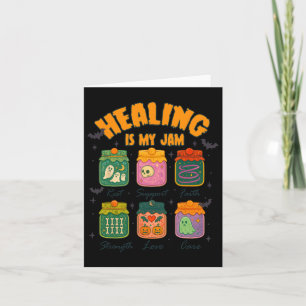 Halloween Vibes Breast Cancer Warrior Healing Is M Card