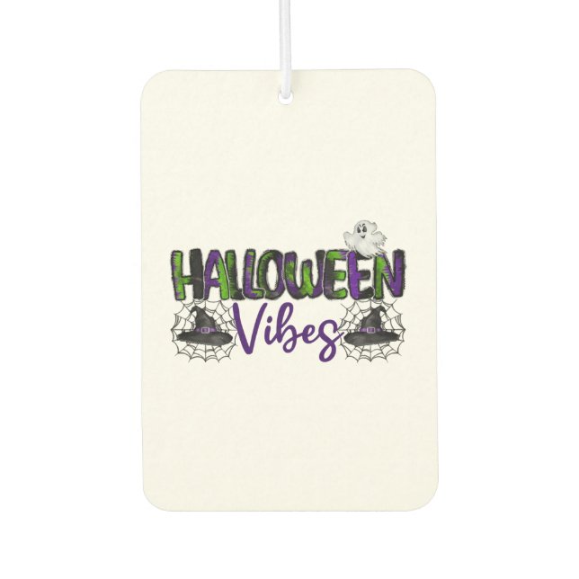 Halloween Vibes Car Air Freshener (Front)