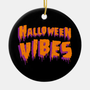 Halloween Vibes Ceramic Ornament