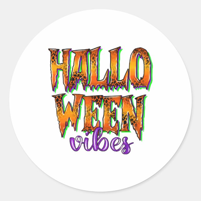 Halloween Vibes  Classic Round Sticker (Front)