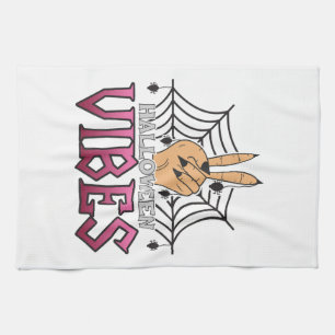 Halloween Vibes, Halloween, Scary, Costume Tea Towel