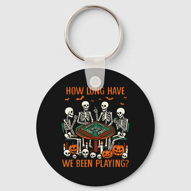 Halloween Vibes Mahjong Lover How Long Have Been Key Ring (Front)