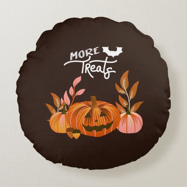 Halloween Vibes ・ More Treats Round Cushion (Front)