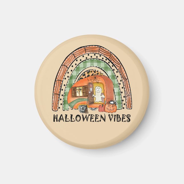 Halloween Vibes – Orange Rainbow Magnet (Front)