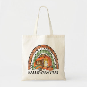 Halloween Vibes – Orange Rainbow Tote Bag