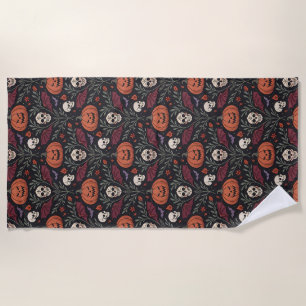 Halloween Vibes Pattern Beach Towel
