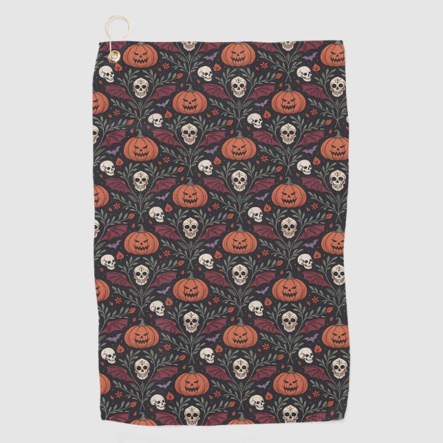Halloween Vibes Pattern Golf Towel (Front)