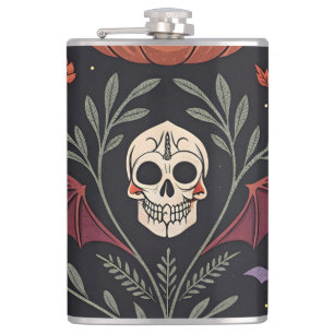 Halloween Vibes Pattern Hip Flask