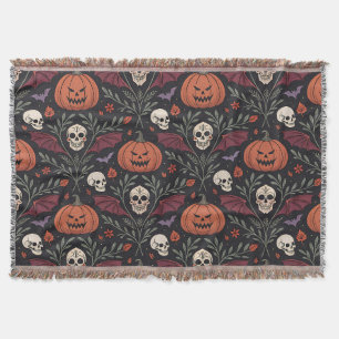 Halloween Vibes Pattern Throw Blanket