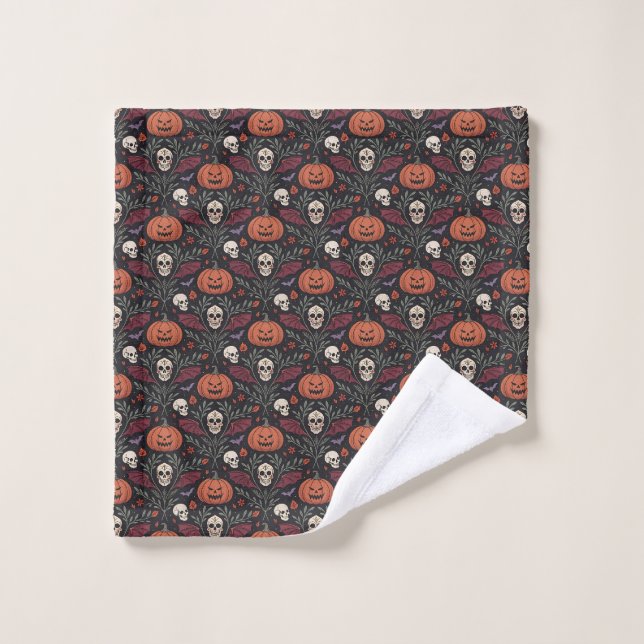 Halloween Vibes Pattern Wash Cloth (Wash Cloth)