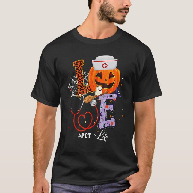 Halloween vibes PCT Life Pumpkin Nurse Outfit for  T-Shirt (Front)