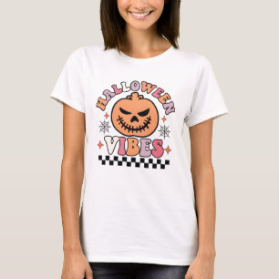Halloween Vibes Pumpkin T-Shirt Fall Festive