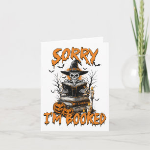 Halloween Vibes Reading Book Lover Bookish Sorry I Card