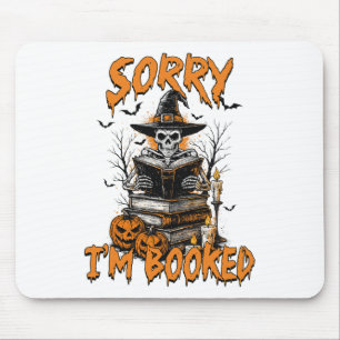 Halloween Vibes Reading Book Lover Bookish Sorry I Mouse Pad