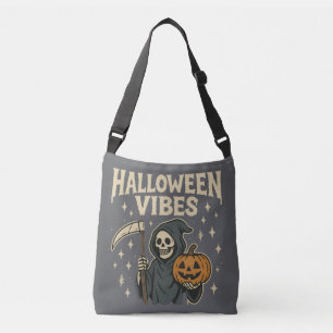 Halloween Vibes Reaper -Grey Crossbody Bag