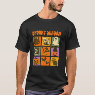 Halloween Vibes Spooky Mama Pumpkin Boo Ghost Spoo T-Shirt