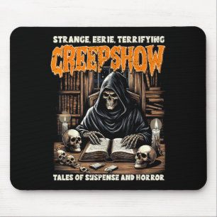 Halloween Vibes Spooky Reading Skeleton Witch Show Mouse Pad