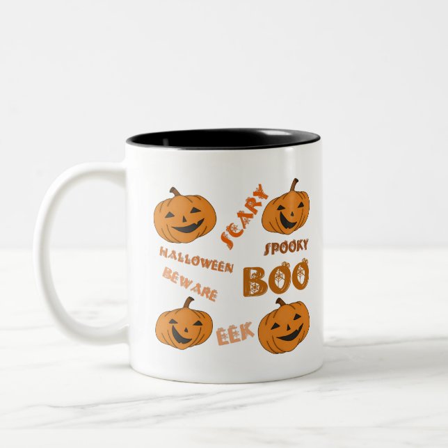 Halloween Vibes Two-Tone Coffee Mug (Left)