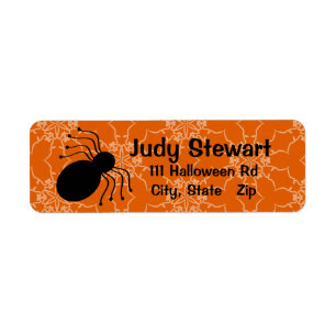 Halloween Victorian Lace Orange Address Labels