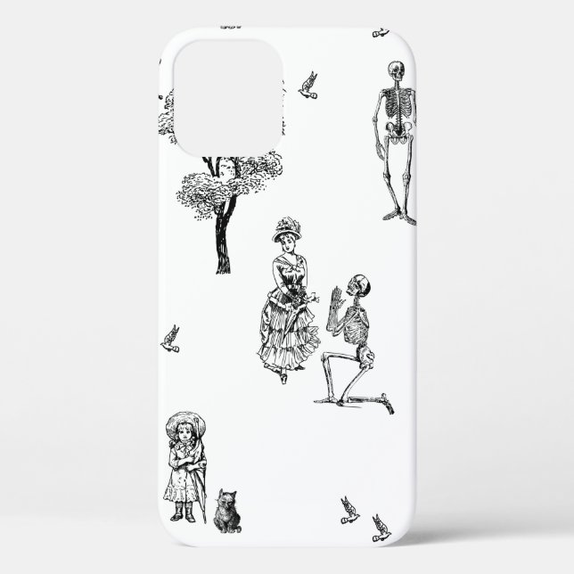 halloween victorian skeleton toile skull Case-Mate iPhone case (Back)