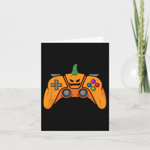Halloween Video Game Controller With Pumpkin Face Card