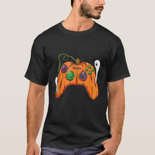 Halloween Video Game Controller With Pumpkin Face T-Shirt
