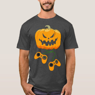HALLOWEEN VIDEO GAMER Pumpkin Jack O Lantern Boys  T-Shirt
